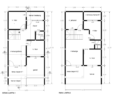  gambar desain rumah untuk lahan 6 x 12 m gambar desain lengkap dalam